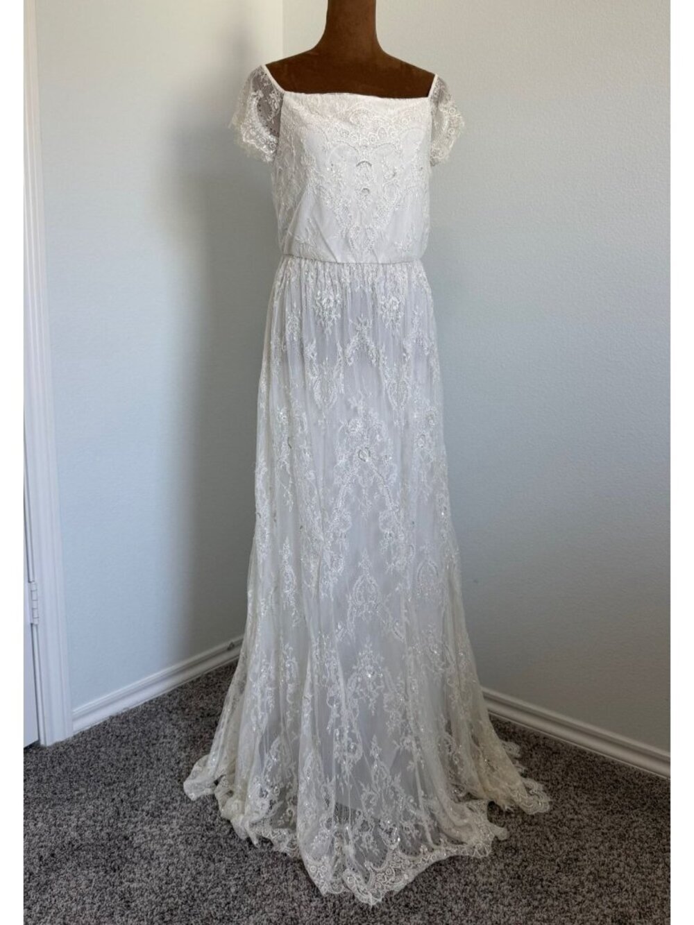 Alice & Olivia by Stacey Bendet Embellished Off-the-shoulder Maxi Dress Size 6
